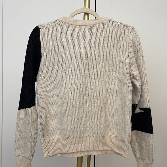 Glitchcore Urban Outfitters Ecoté Cream and Black Sweater, S - Picture 4 of 6
